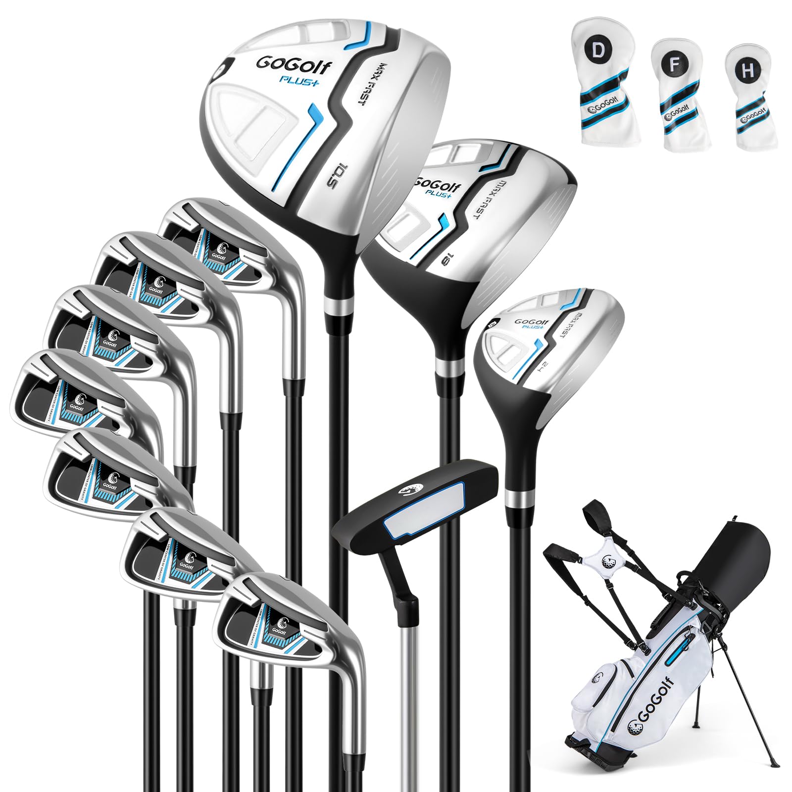 Goplus Complete Golf Club Set for Men, Right Hand Golf Clubs w/ 460CC #1 Driver, #3 Fairway, #5 Hybrid, #5, #6, #7, #8, #9, #P &