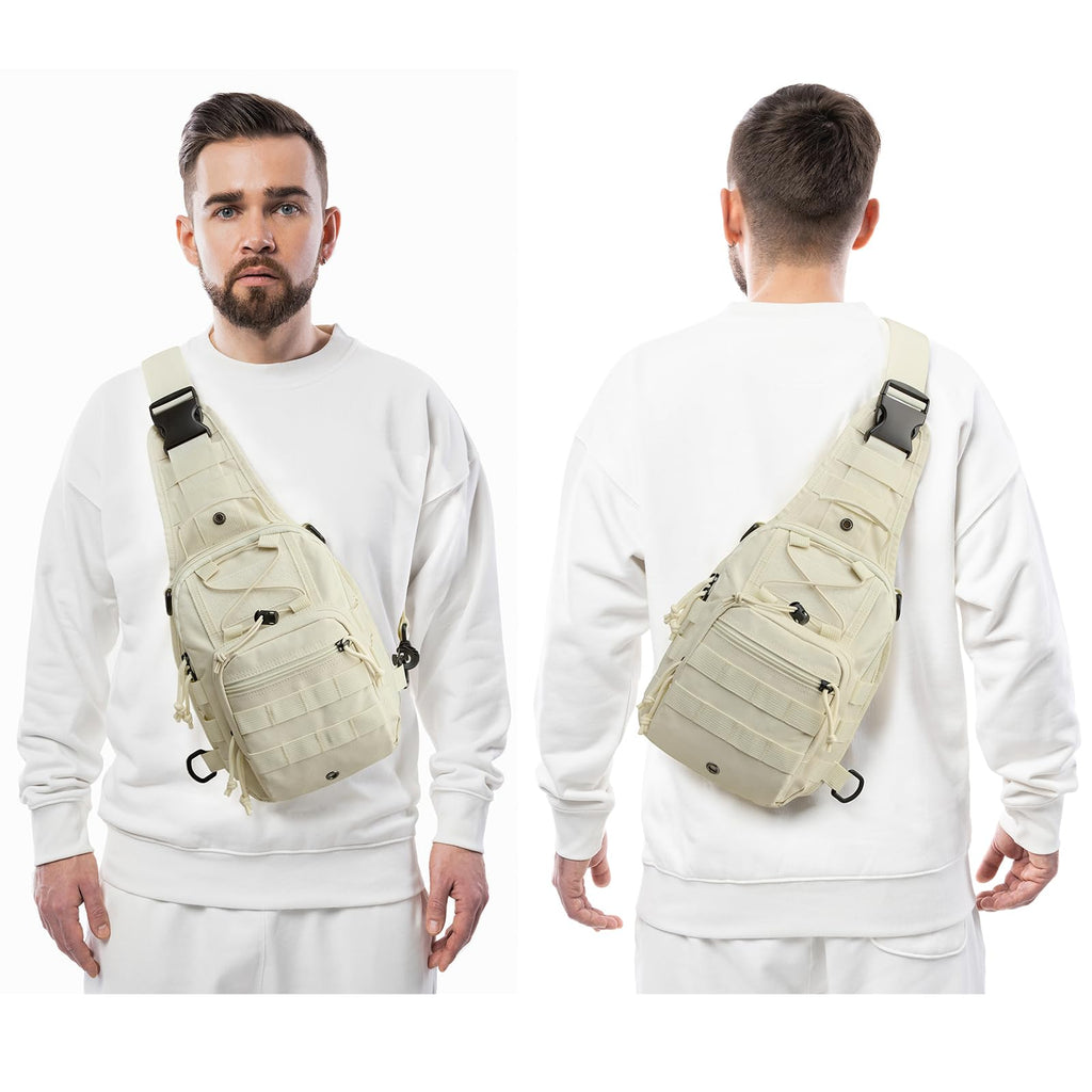 G4Free Outdoor Tactical Bag Backpack, Military Sport Bag Pack Sling Shoulder Backpack Tactical Pack for Every Day Carry (Beige)