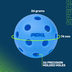 Pckl Optic Speed Pickleball Balls  Indoor & Outdoor  4 Pack Of Balls  Built To Usapa Specifications (Indoor Ice Blue)