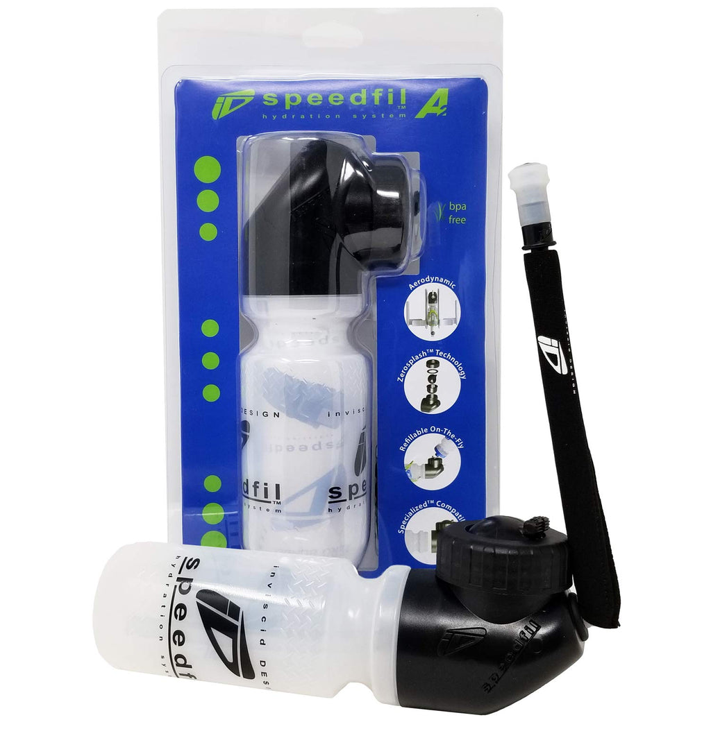 Speedfil A2 Bicycle Water Bottle, Between The Arms Hands-Free Hydration System With Refill Port