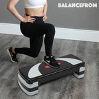 Balancefrom Adjustable Workout Aerobic Stepper Step Platform Trainer, Gray