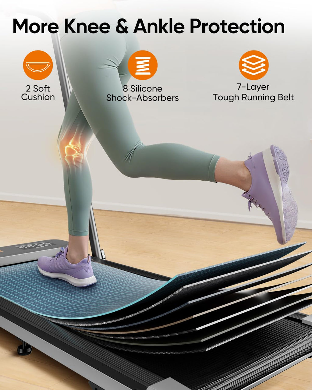 Acezoe 2-in-1 Foldable Treadmill with 3-Level 10% Incline, Walking Pad for Home Small Office, Compact Portable Under Desk Treadm