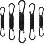 Ferraycle 5 Pieces Paracord Keychain Braided Paracord Lanyard Clips For Camping Hiking Clip Water Bottle Keys Backpack Tools (Bl