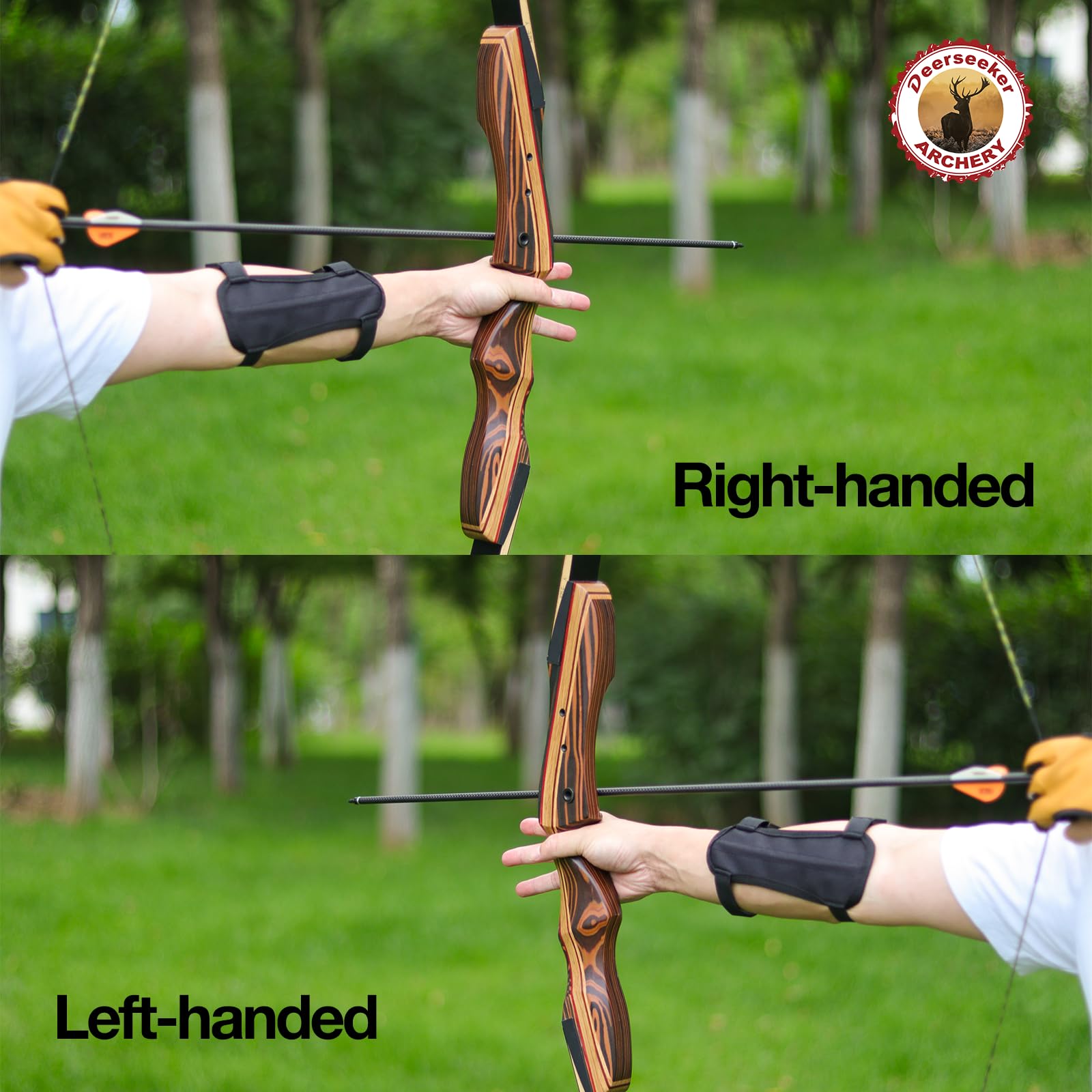 Deerseeker Archery 62 Takedown Recurve Bow Set With Right Hand & Left-Handed Riser Laminated Limbs 20-60 Lbs For Adults & Youth,