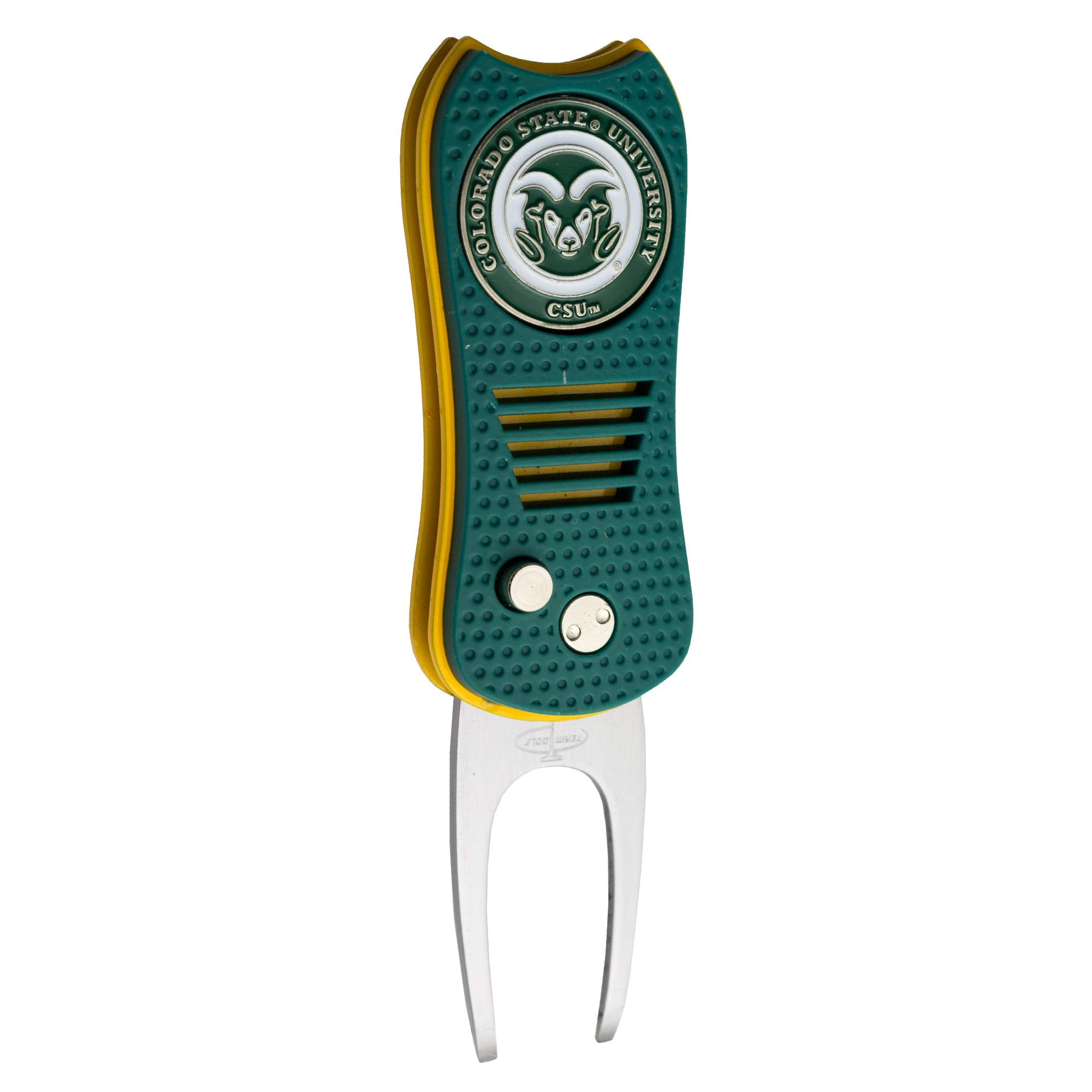 Team Golf Ncaa Colorado State Rams Retractable Divot Tool With Double-Sided Magnetic Ball Marker, Features Patented Single Prong