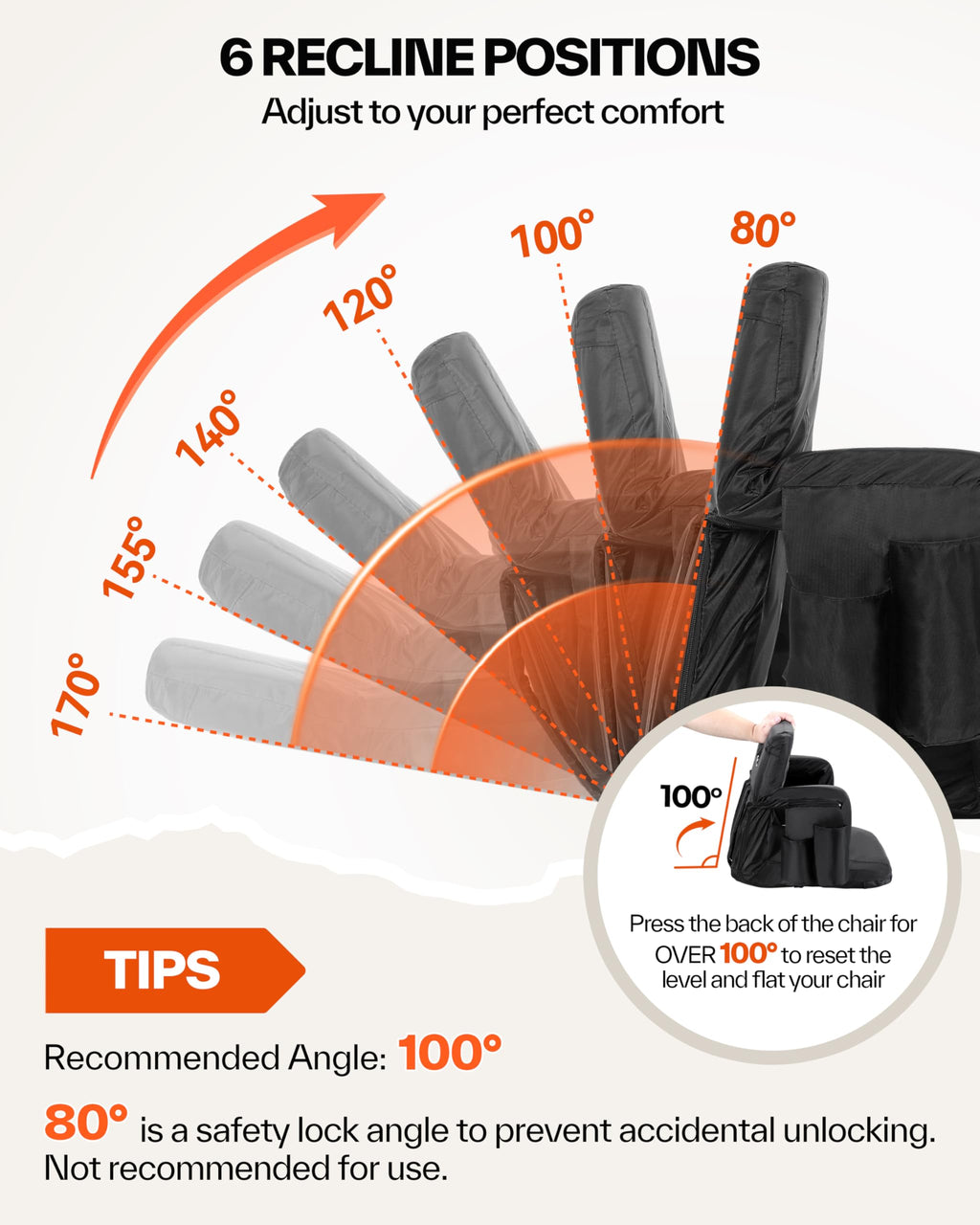 Sportneer Heated Stadium Seats with Back Support: 6 Adjustable Angles Extra Wide Bleacher Seat with Dual Heating Zones - 2.5 Pad