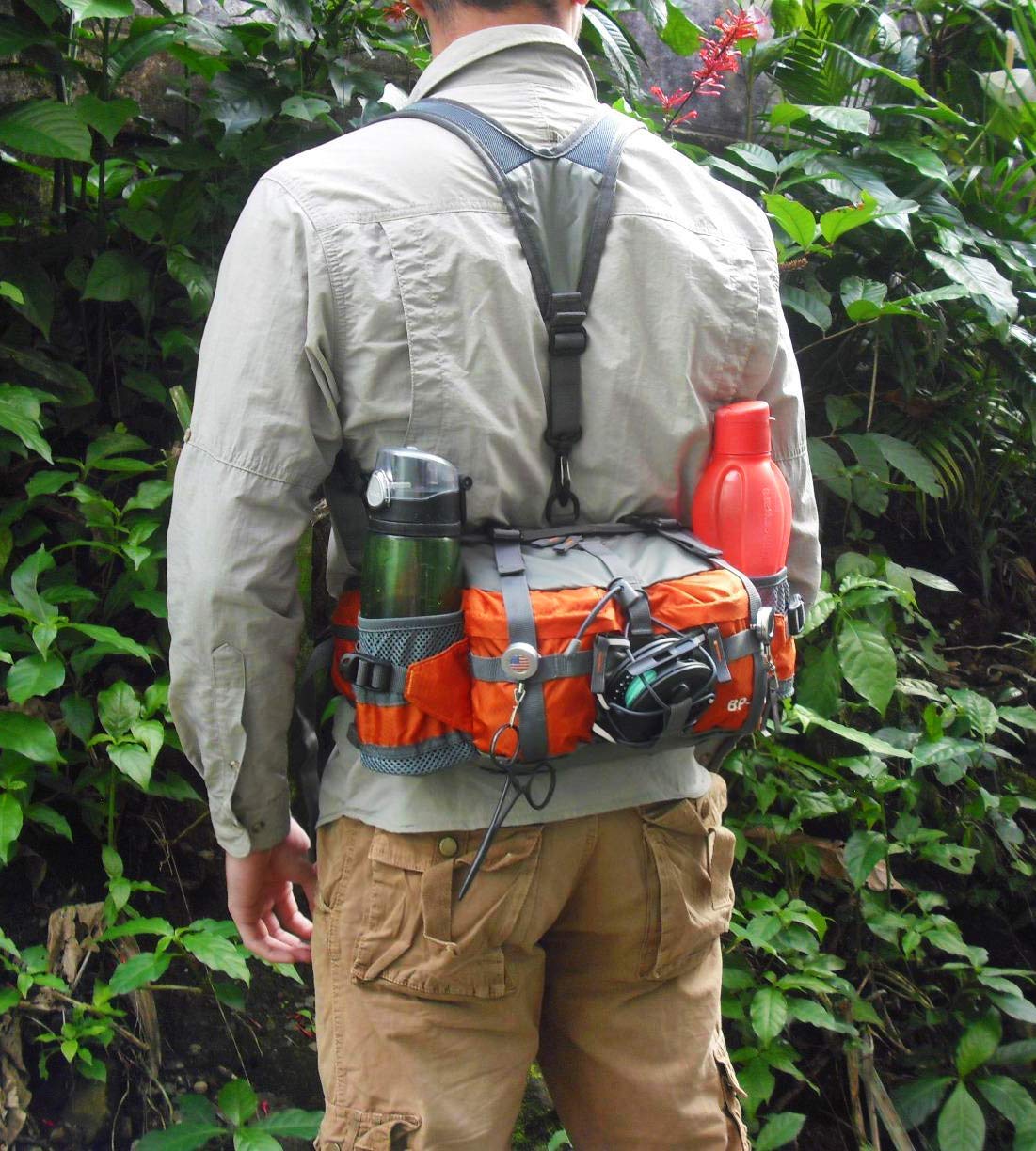 Viscne Outdoor Fanny Pack Hiking Fishing Waist Bag 2 Water Bottle Holder Lumbar Pack