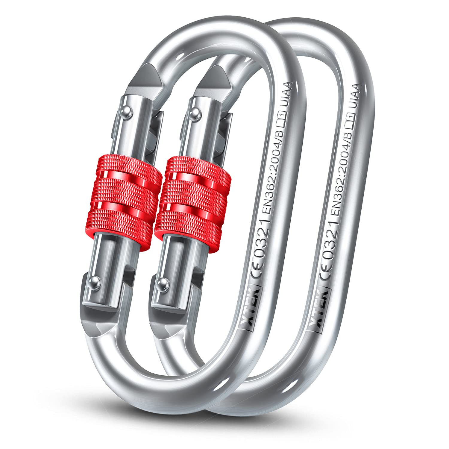 25Kn Climbing Carabiner Clip - Heavy Duty O-Shape Steel Locking Caribeaner - Uiaa / Ce Certified Rock Climbing Gear - Strong Lar