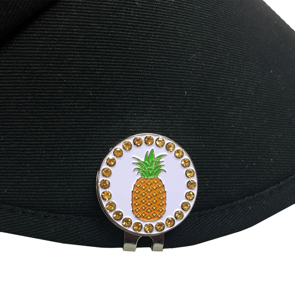 Giggle Golf Bling Pineapple Golf Ball Marker With A Standard Hat Clip