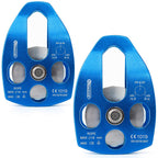 Newdoar 30Kn Ce Certified Large Rescue Pulley Single Sheave With Swing Plate For Outdoor Mountaineering Rock Climbing Rescue(Blu