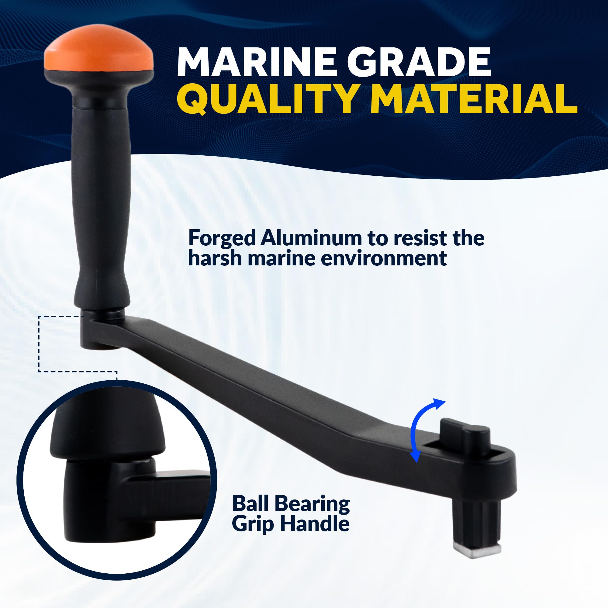 Five Oceans Universal Aluminum Lock-In Winch Handle, 10 Inches - Fo3743-M2