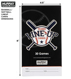 Murray Sporting Goods Baseball/Softball Lineup Cards - 30 Games With 16 Player Roster Lineup Sheet (4-Part Carbon Copies)
