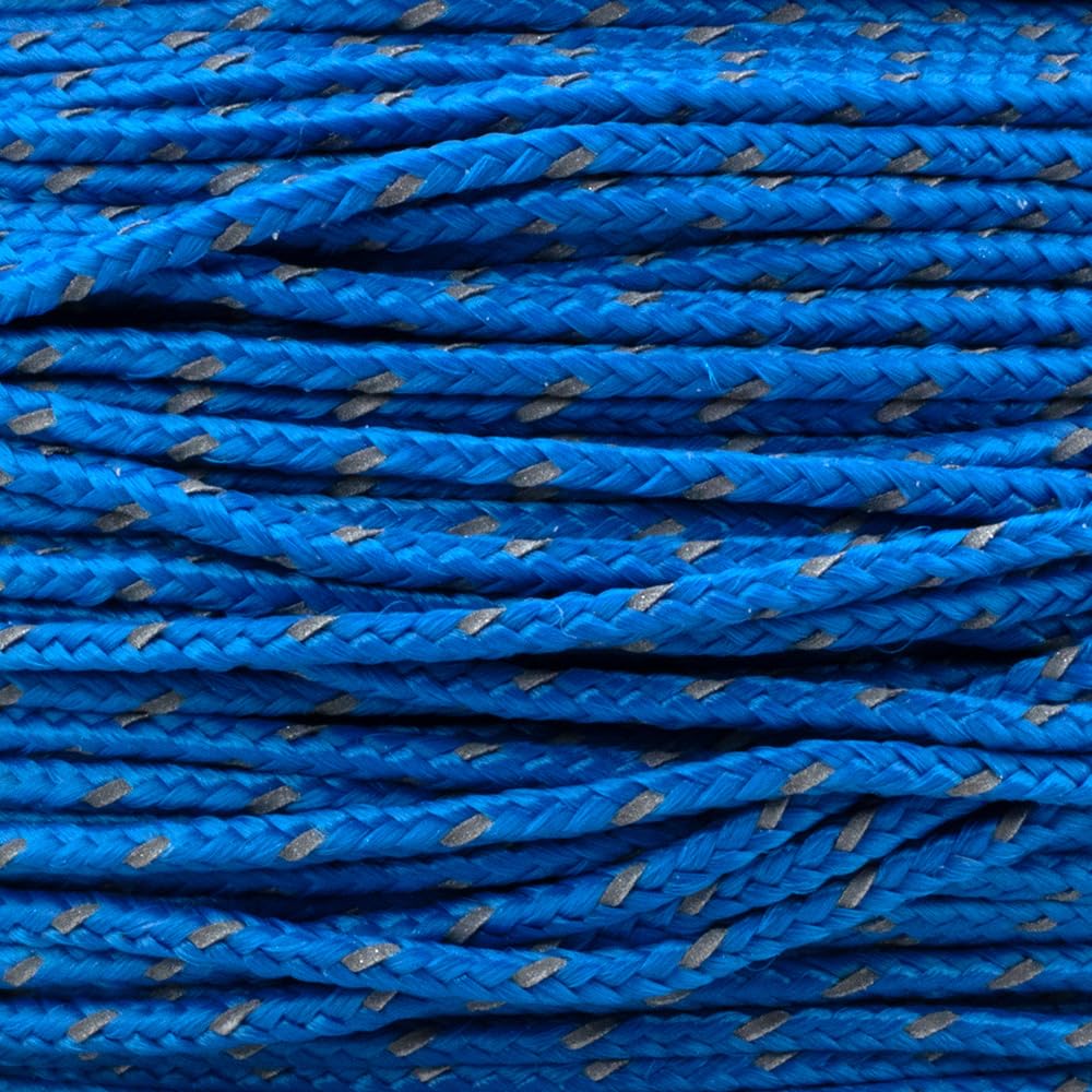 Paracord Planet Micro Paracord - Thin Braided Cord For Crafting, Fishing, And Diy Projects In 125 Ft Spools - Reflective Royal B