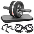 Entersports Abs Roller Wheel Kit, Exercise Wheel Core Strength Training Abdominal Roller Set With Push Up Bars, Resistance Bands