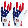 Finger Ten Golf Gloves Men Left Hand With Ball Marker Usa Flag 2 Pack For Right Handed Golfer Leather Breathable Comfortable All