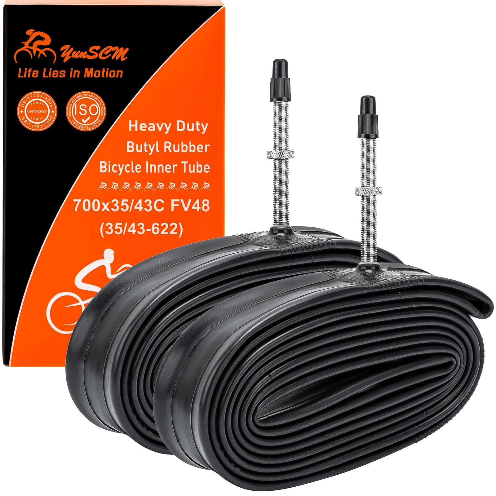 2 Pack 700C 28 Road Bike Tubes 700X35C38C40C43C Fv48 Presta Valve 700C Bicycle Tubes Compatible With 700 X 35C 700X36C 700X37C 7