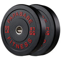 Papababe Bumper Plates Set 2-Inch, Color Coded Olympic Weight Plates, Weight Plate Set With Steel Insert For Weightlifting In Ho