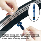 Bwshlf Blue Tubeless Presta Valve Stem 40Mm  44Mm, Super Light Alloy Presta Valve Stem Kit With Valve Core Remover Tool And Valv