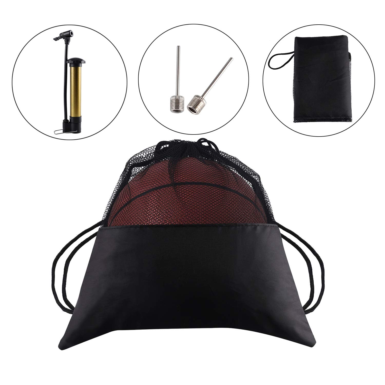 Xedge Basketball Size 5/6/7 Composite Leather Street Basketball Indoor Outdoor Game Ball With Needle,Pump And Carry Bag (Red-300