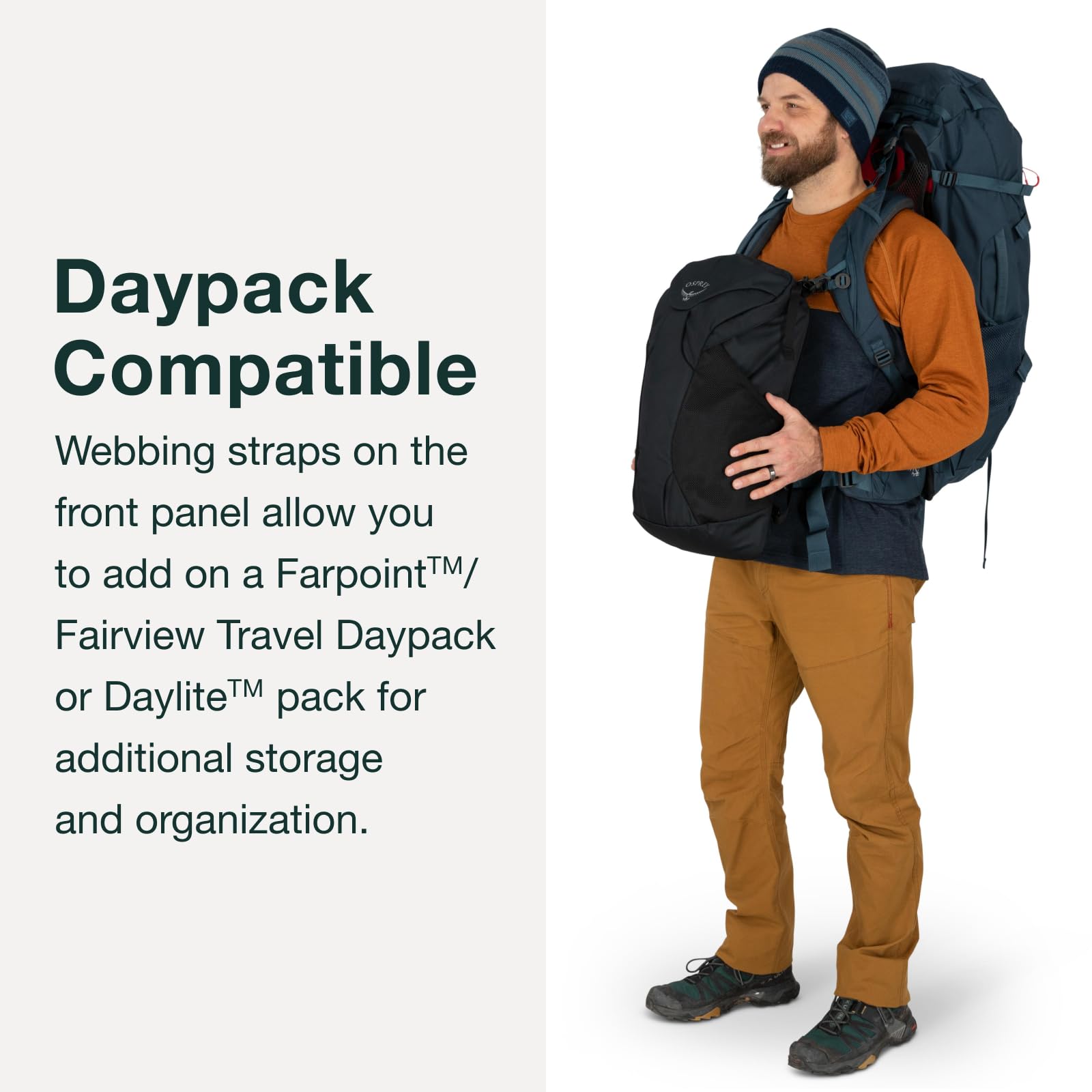 Osprey Farpoint Trek 75L Mens Travel Backpack, Muted Space Blue, One Size