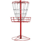 Yaheetech 12-Chain Portable Disc Golf Basket Target Accessories Disc Golf Set W/Basket Target And Double Steel Chains Red