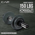 CAP Barbell 2 Solid Olympic Dumbbell Handle, No Collars, Chrome (New Version)