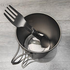 Dawn Deer Titanium Rotating Spork - 2-In-1 Folding Spoon And Fork For Camping, Hiking, Backpacking - Lightweight, Durable Travel