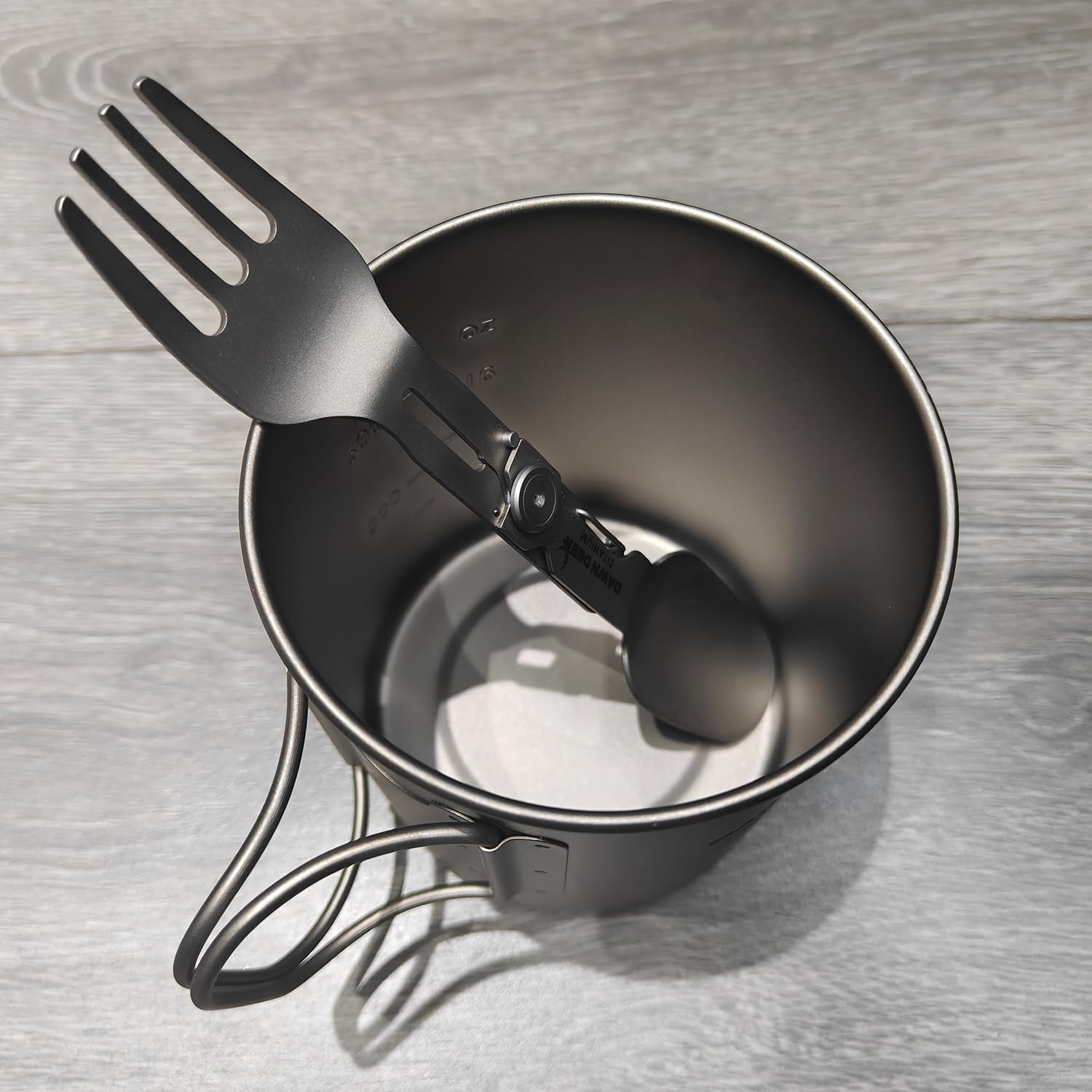 Dawn Deer Titanium Rotating Spork - 2-In-1 Folding Spoon And Fork For Camping, Hiking, Backpacking - Lightweight, Durable Travel
