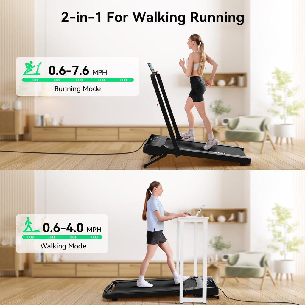 Felfast Walking Pad Treadmill With 15% 9 8 Level Auto Incline, 2-In-1 Under Desk Foldable W/Remote Control, 12 Hiit Mode, 265 Lb