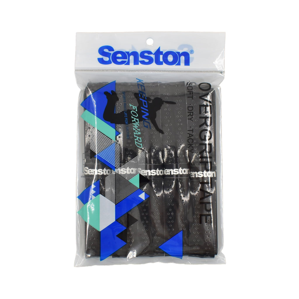 Senston New Racket Grip Anti Slip Perforated Super Absorbent Tennis Overgrip Badminton Overgrip Pickleball Overgrip 5 Pack Black
