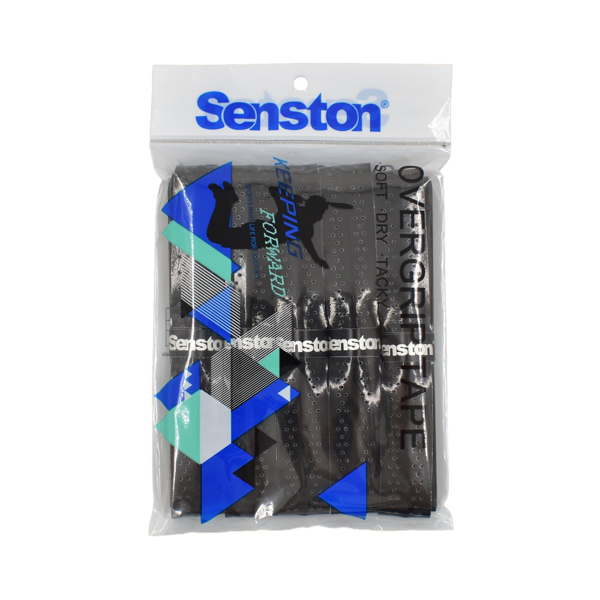 Senston New Racket Grip Anti Slip Perforated Super Absorbent Tennis Overgrip Badminton Overgrip Pickleball Overgrip 5 Pack Black
