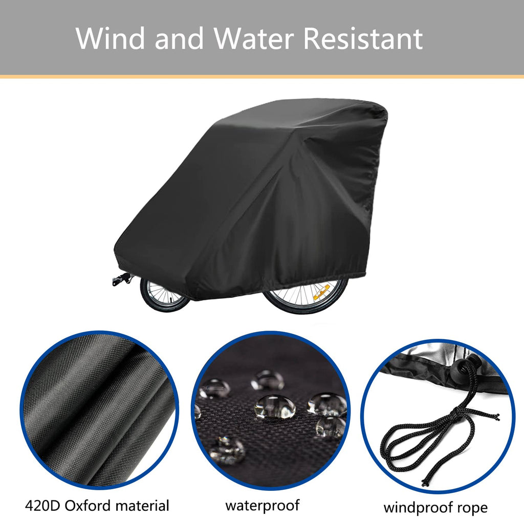 Sqodok Bicycle Trailer Cover, Waterproof Bike Trailer Storage Cover 420D Oxford Material With Pu Coating, Kid'S Pet Bike Trailer