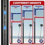 32Ft Portable Volleyball Net Set For Backyard - Anti-Sag Winch System With 1.9 '' Aluminum Poles, Adjustable Beach & Grass Outdo