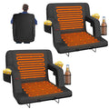 Suteck 2 pcs Dual-Sided Heated Stadium Seats for Bleachers with Back Support, 23 Portable Heated Bleacher Seat with Backrest, 3 