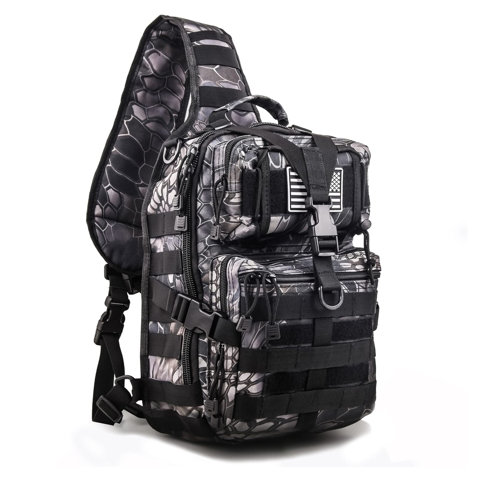 Hopopower Tactical Sling Bag Pack Military Assault Rucksack Shoulder Bag Backpack Chest Pack Handbag Waterproof For Travel Hikin