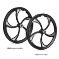 MEGHNA 20 inch Bike Wheelset 5 Spokes Lightweight Aluminium Integrated Wheel Compatible with 6 Bolt Disc Brake Single/6-11 Speed