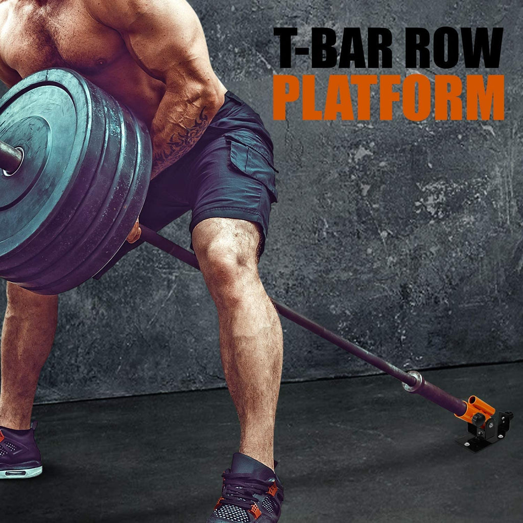 Yes4All 360 Swivel T-Bar Row Platform - Landmine Handle Attachment, Fits 1 Standard Bar And 2 Olympic Bar - Orange