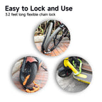 Ndakter Bike Chain Lock, 5 Digit Combination Heavy Duty Anti Theft Bicycle Chain Lock, Security Resettable Bike Locks For Bike,