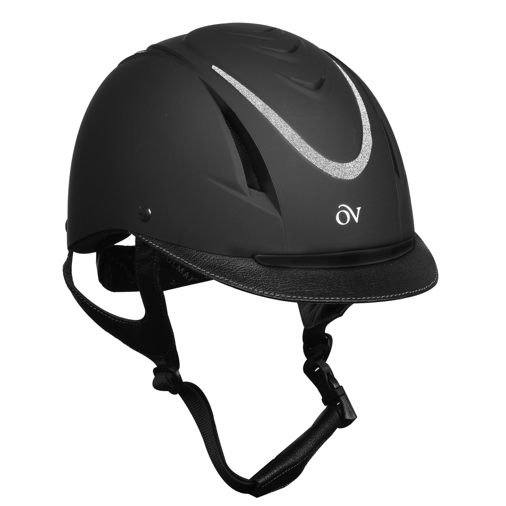 OVATION Unisex Z-6 Glitz II Riding Helmet - Durable Adjustable Equestrian Safety Helmet w/Removable Liner & High-Flow Vents, Bla