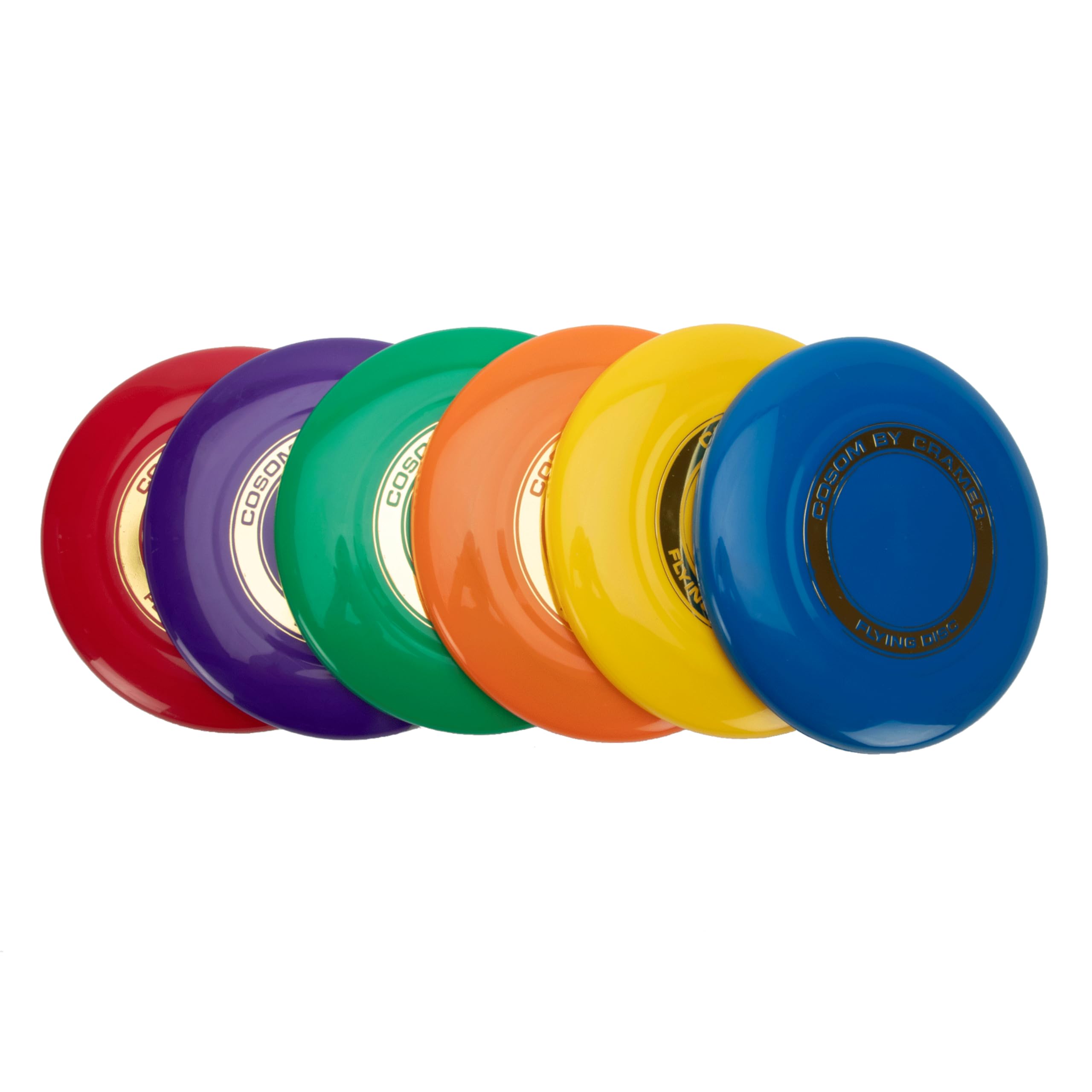 Cosom Flying Discs, 9 Plastic Flying Sports Disc for Kids, Lightweight 3.84 oz Each, Set of 6 Assorted Colors, Easy to Catch and