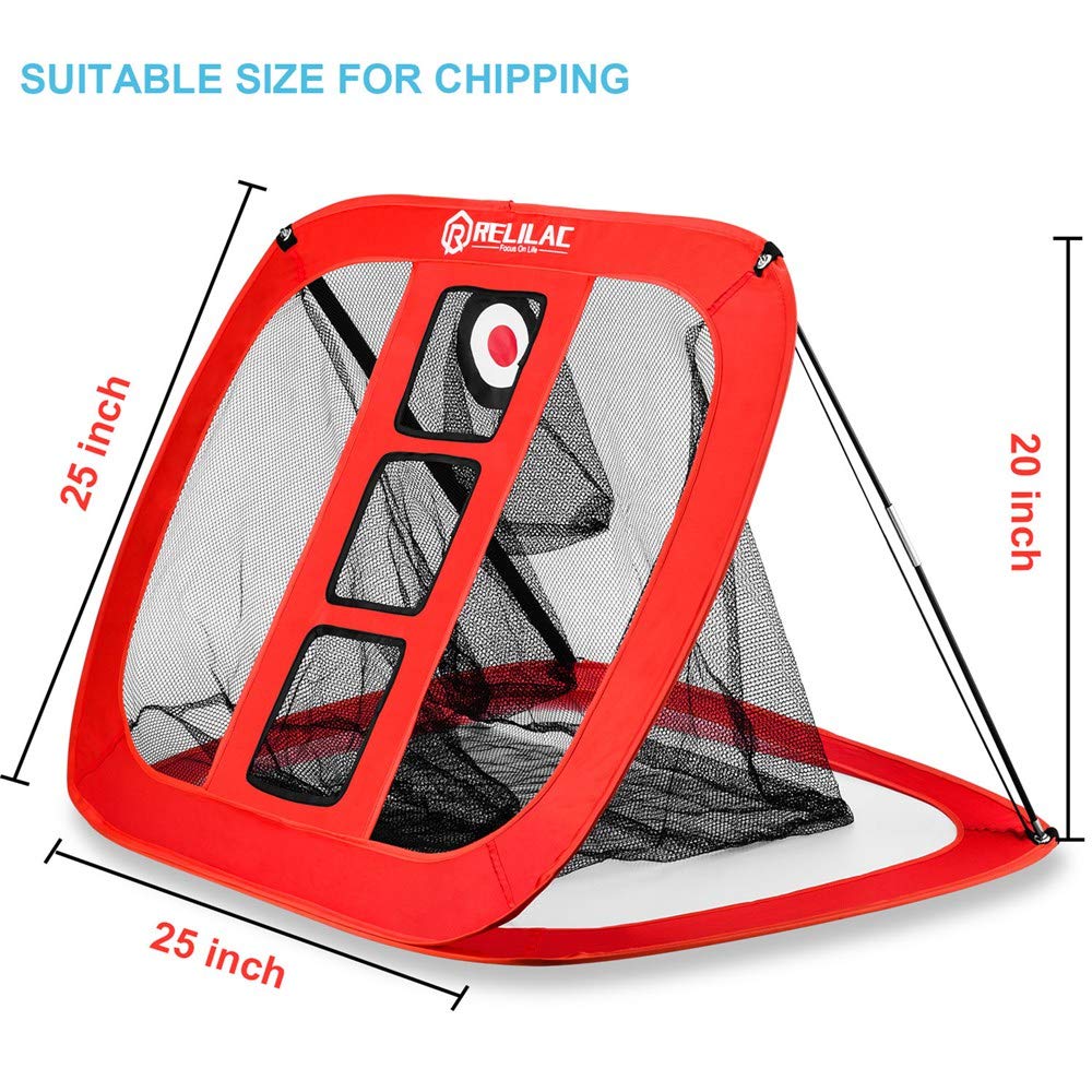 Relilac Pop Up Golf Chipping Net - Indoor/Outdoor Golfing Target Accessories For Backyard Accuracy And Swing Practice - Great Gi
