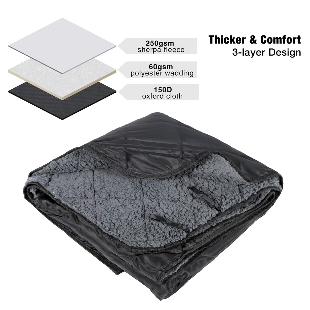 Redcamp Large Camping Blanket With Sherpa Lining, Cold Weather Warm Outdoor Blanket Windproof For Camping Stadium, Machine Washa