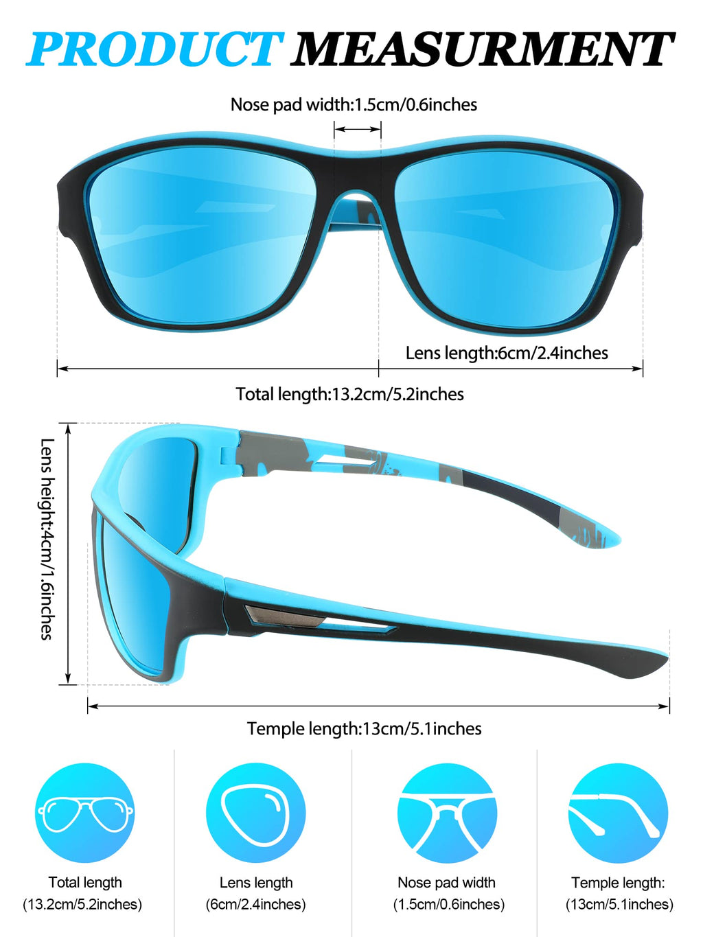 Leelosp 6 Pack Polarized Sport Sunglasses For Women Men Uv Protection Fishing Driving Cycling Running With Strap Holders (Bright