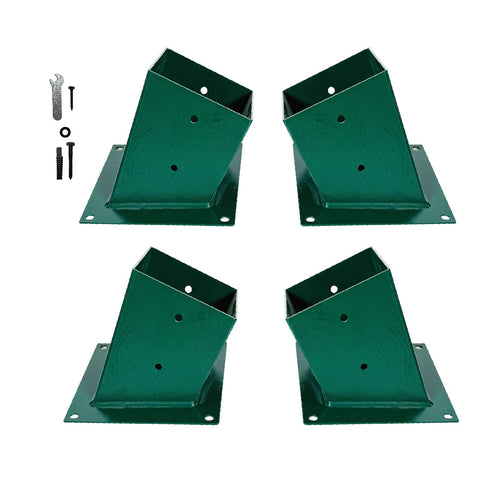 A-Frame Swing Brackets, 4x4 Base 4 Pcs (Inner Size 3.6x3.6) - Heavy Duty Swing Support for Wood and Concrete Floor, Corrosion-Re