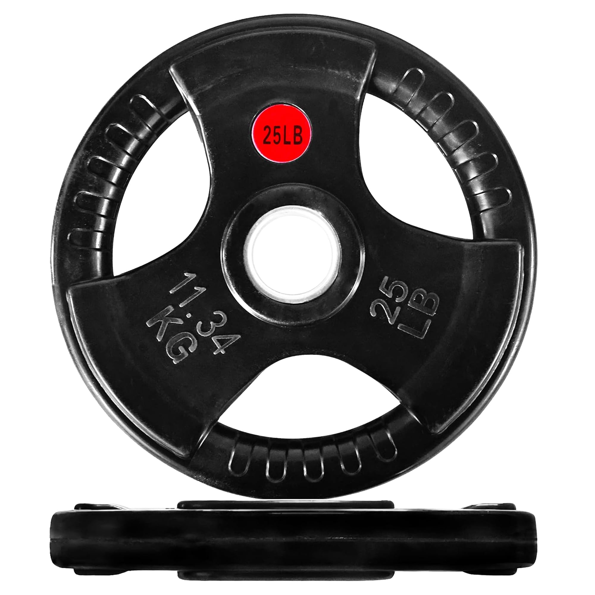 Fitvids 2 Inch Olympic Weight Plates, 2x 25 LB Plates for Home Gym Strength Training, Rubber Coate Design