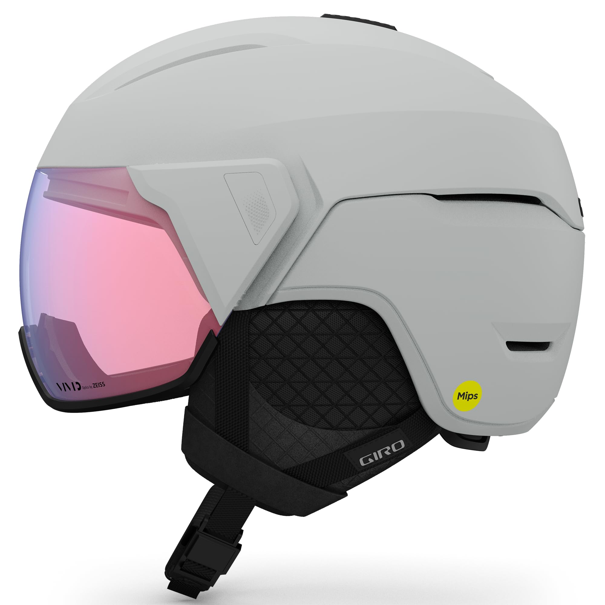 Giro Orbit Spherical Ski Helmet - Snowboard Helmet with Integrated Shield for Men & Women - Matte Light Grey - L (59-62.5cm)