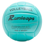 Runleaps Volleyball, Waterproof Indoor Outdoor Volleyball For Beach Game Gym Training (Official Size 5, Blue)
