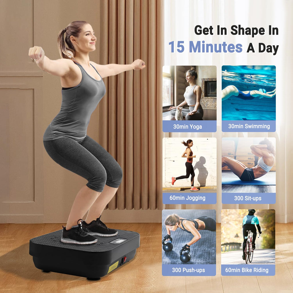 Todo Vibration Plate Exercise Machine Whole Body Vibration Machine With Remote Control For Pain Relief, Lymphatic Drainage, Weig