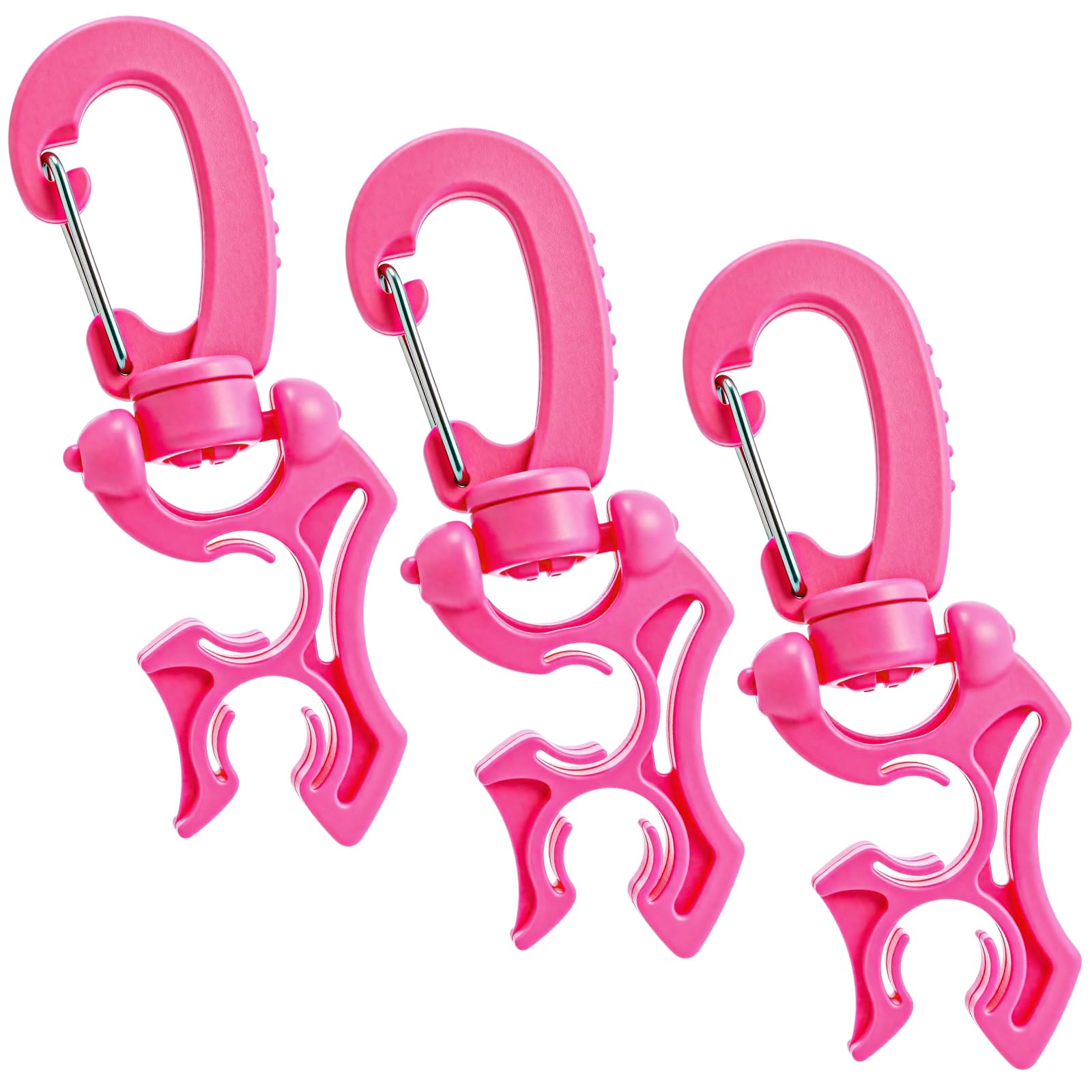 Weewooday 3 Scuba Dive Hose Holder Clip Accessories Diving Gear Holder Double Bcd Hose Clip with Snap Hook Buckle for Snorkeling