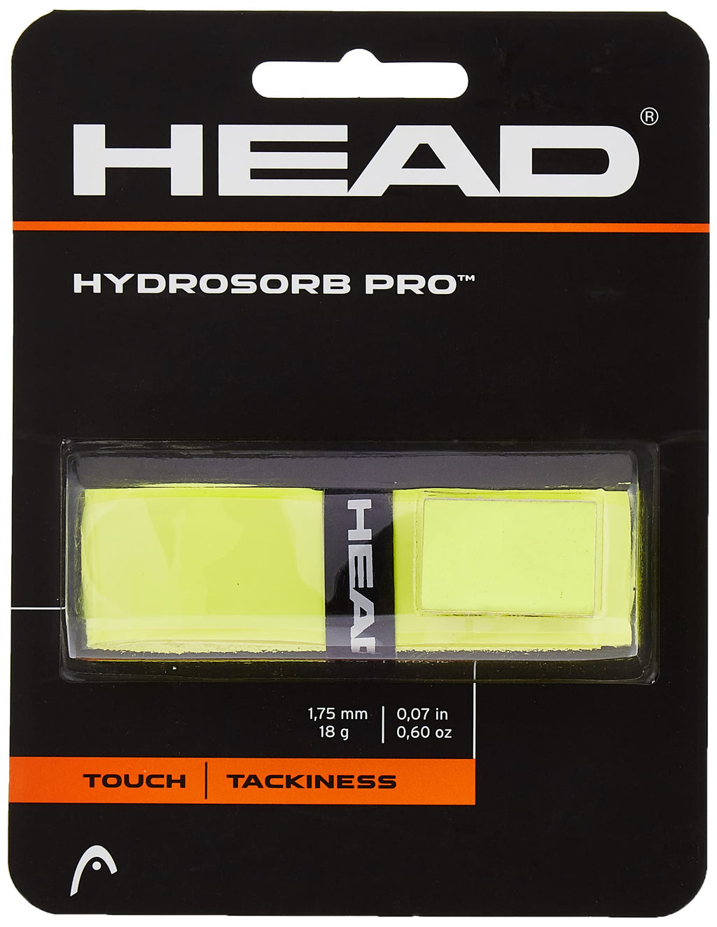 Head Hydrosorb Pro Tennis Racket Replacement Grip - Tacky Racquet Handle Grip Tape - Yellow